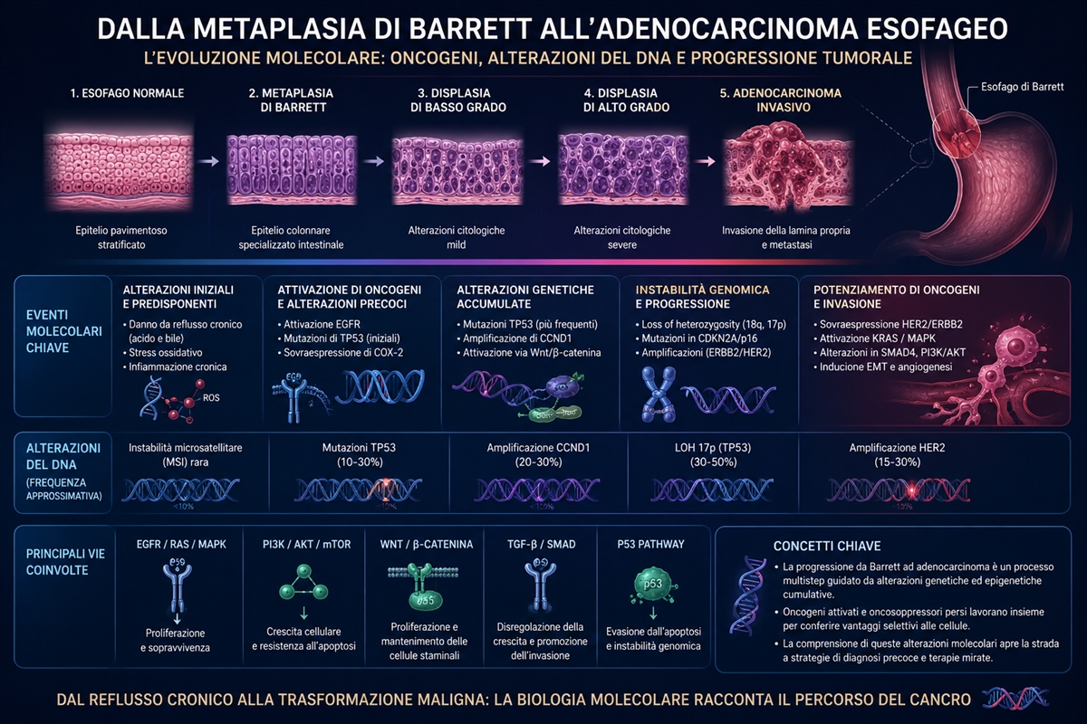 Dall’Esofago di Barrett all’Adenocarcinoma Esofageo: la storia molecolare di una trasformazione neoplastica